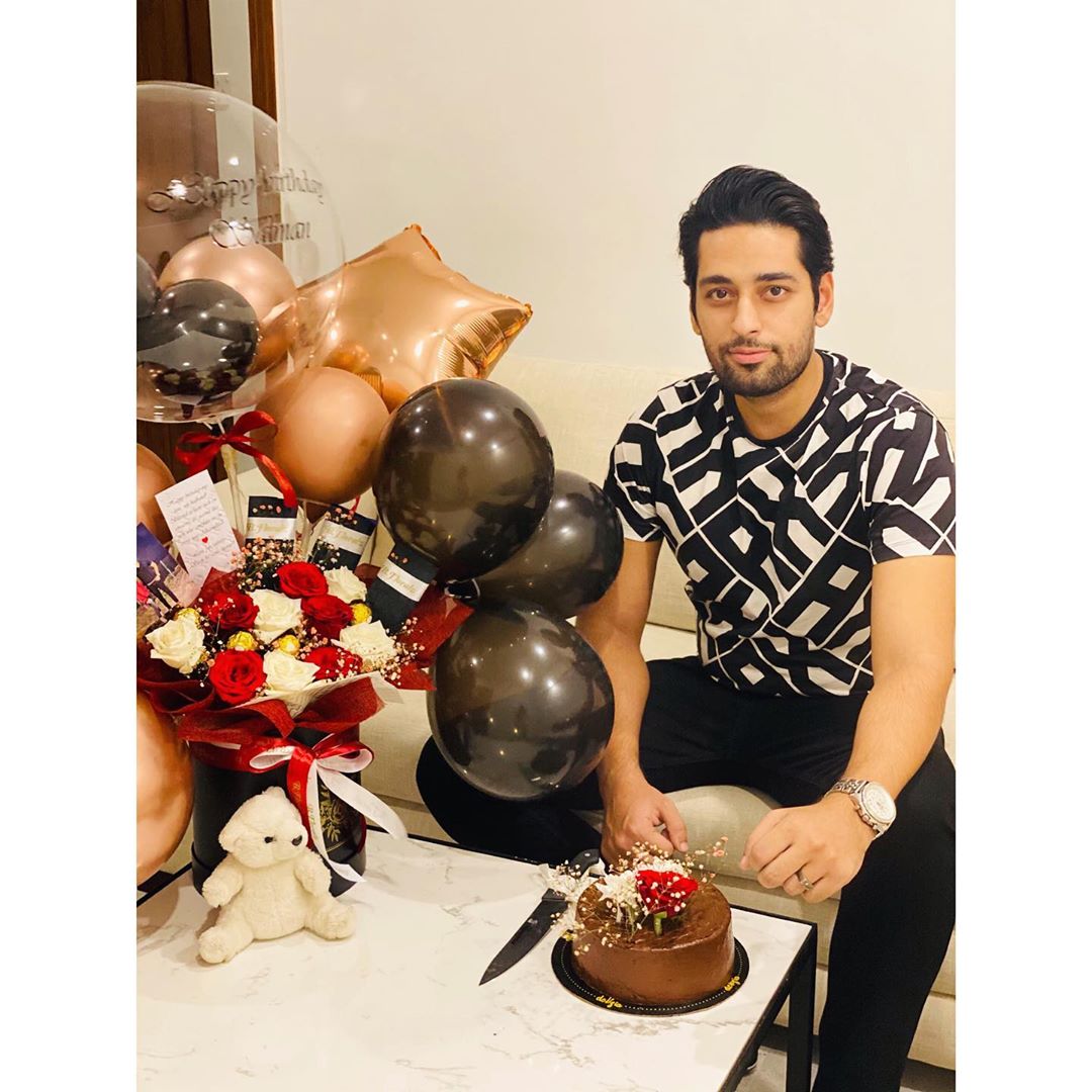 Actor Salman Saeed Celebrated his Birthday with his Wife Aleena