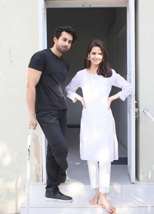 Bilal Abbas and Madiha Imam on the sets of Ek Jhooti Love Story