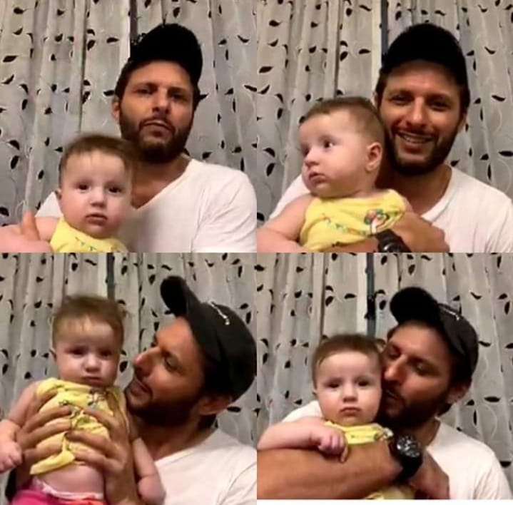 Beautiful Pictures of Shahid Afridi with his Daughter Arwa