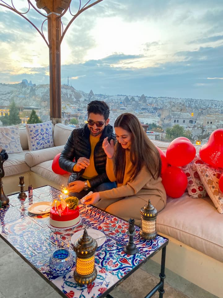 Aiman Khan 22nd Birthday with Muneeb Butt in Turkey