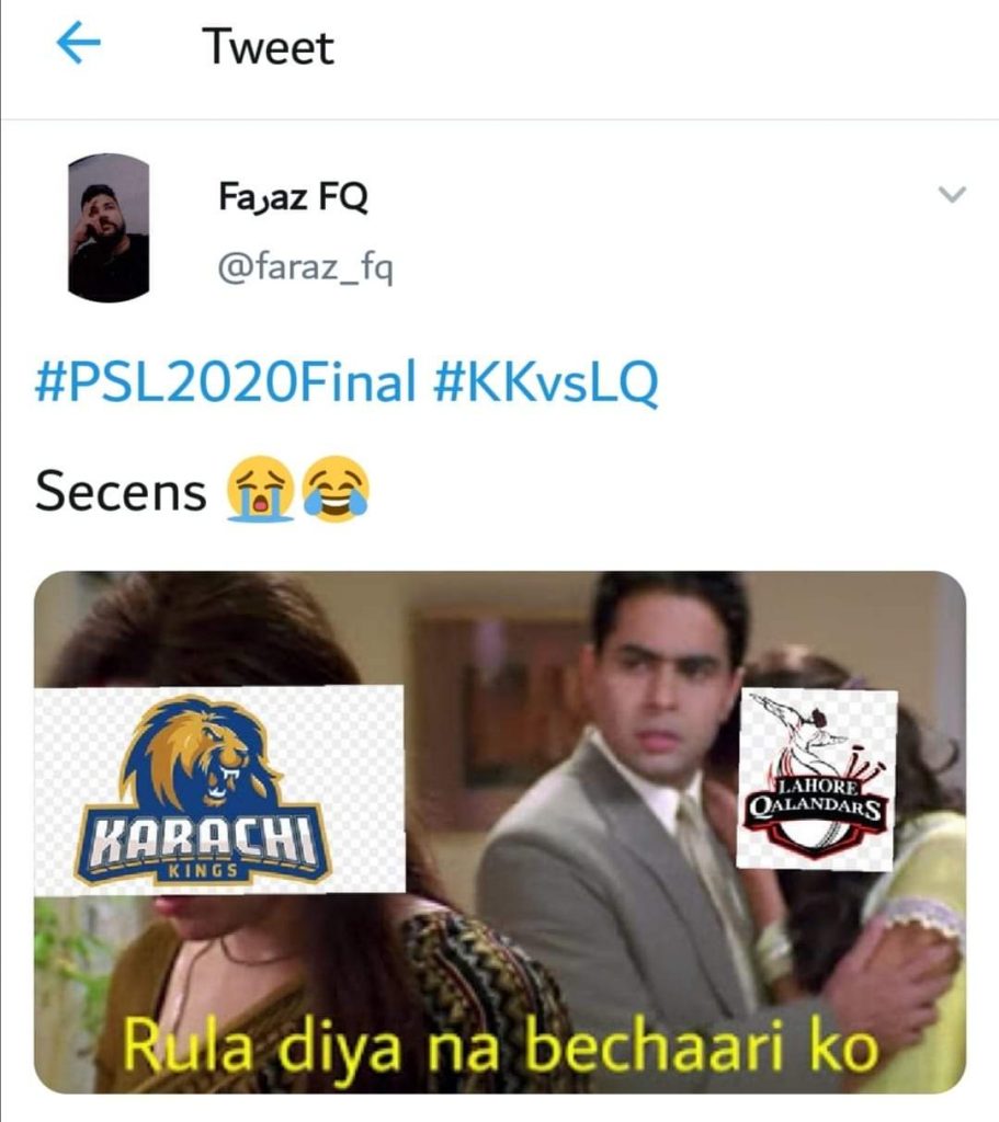 Karachi Vs Lahore PSL Final Memes