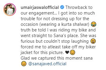 Sana Javed Shares A Throwback Picture From Her Engagement