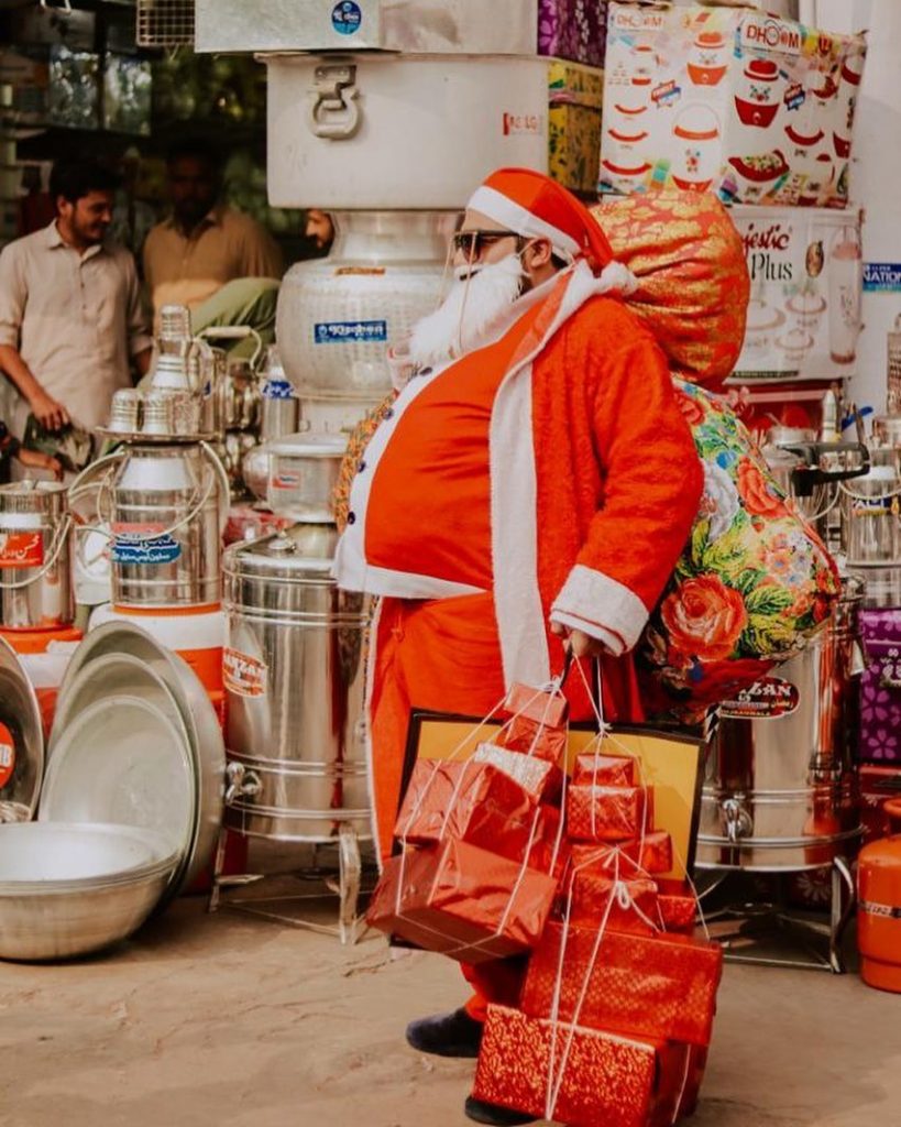 Ali Xeeshan Dressed As Santa Claus For Christmas