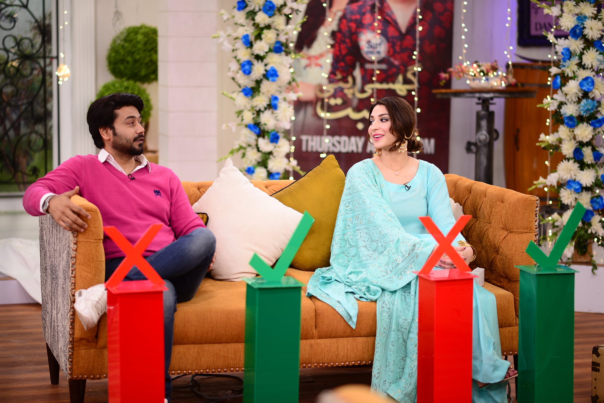 Actor Ali Abbas and Ramsha Khan Pictures from Nida Yasir Morning Show