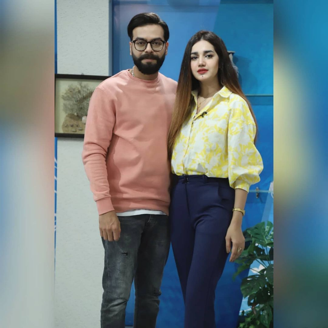 Actress Anum Fayaz with Her Husband at Nadia Khan Show