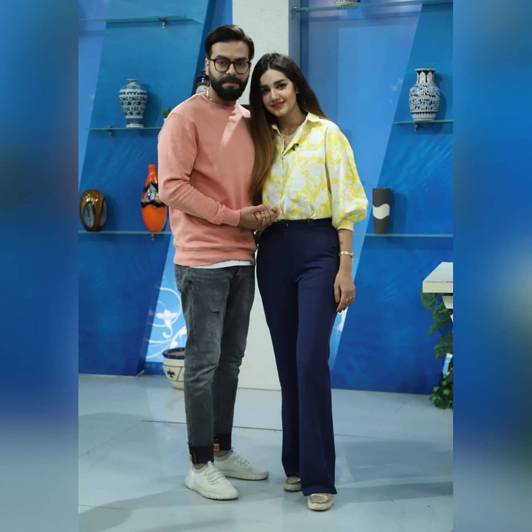 Actress Anum Fayaz with Her Husband at Nadia Khan Show