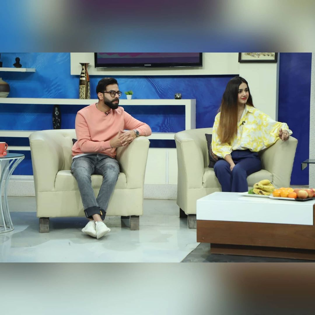 Actress Anum Fayaz with Her Husband at Nadia Khan Show
