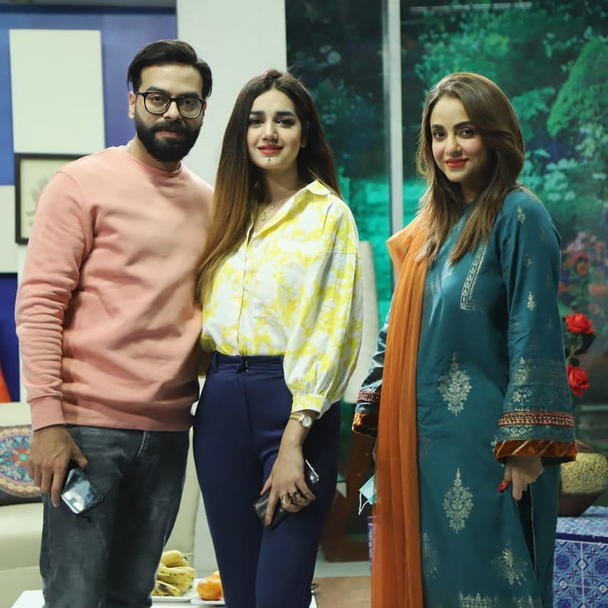 Actress Anum Fayaz with Her Husband at Nadia Khan Show