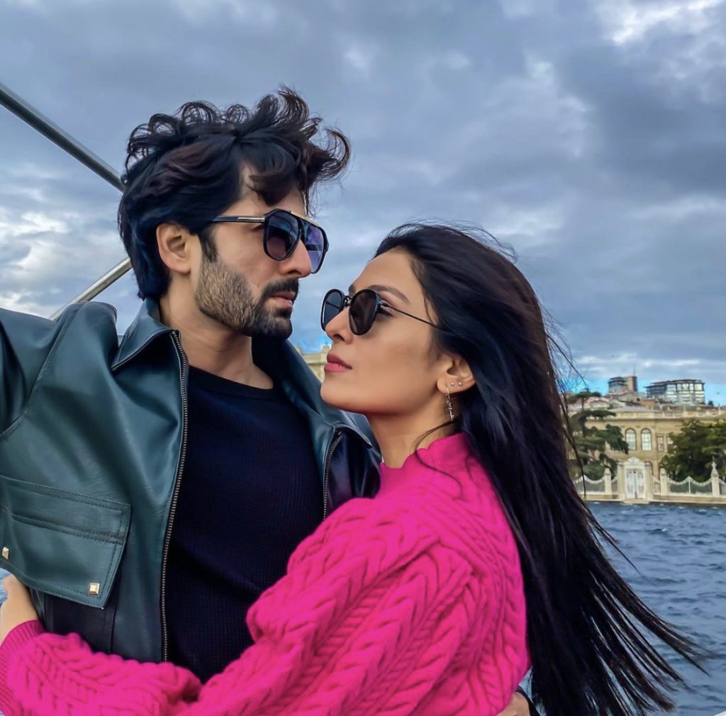 Ayeza Khan With Her Husband - Romantic Pictures