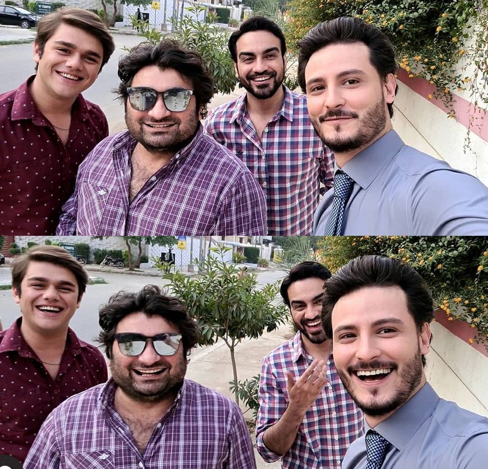 Fun BTS Photos of Drama Serial Chupkey Chupkey shared by Osman Khalid Butt