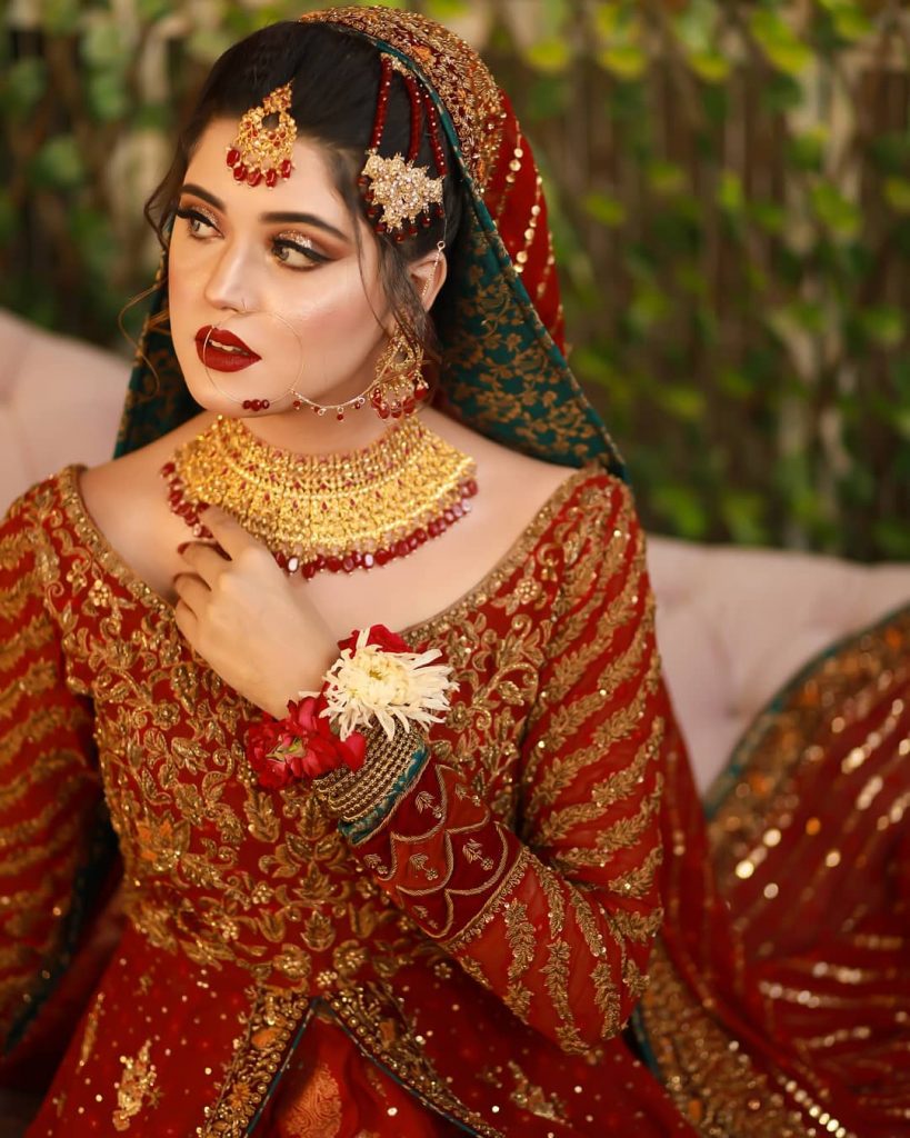 Kanwal Aftab's Latest Pictures In Red Bridal Dress