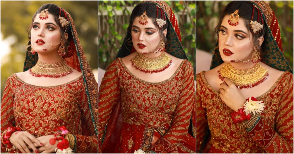 Kanwal Aftab's Latest Pictures In Red Bridal Dress