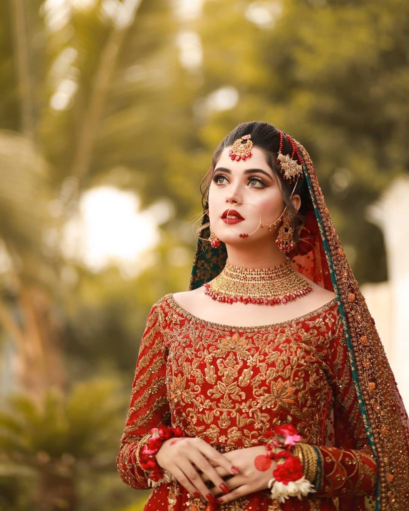 Kanwal Aftab's Latest Pictures In Red Bridal Dress