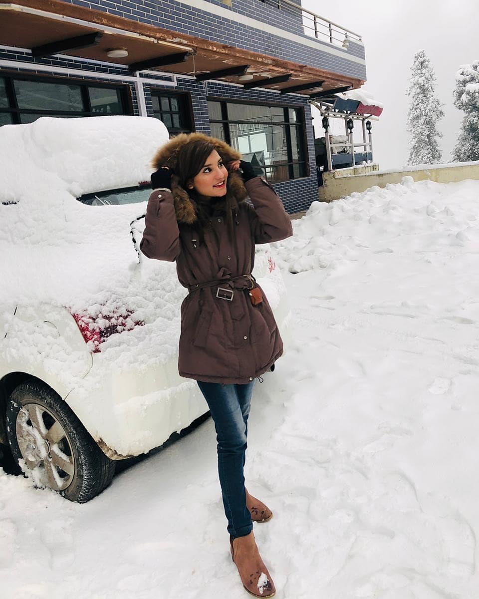Viral Girl Nimra Ali Enjoying Winter Vacations in Muree