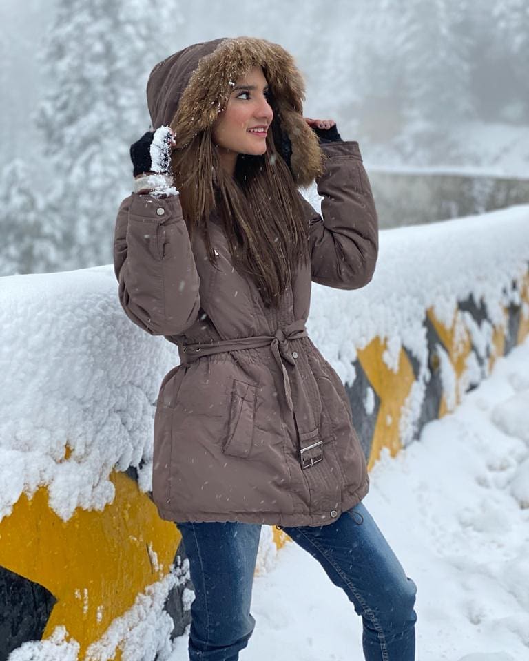 Viral Girl Nimra Ali Enjoying Winter Vacations in Muree