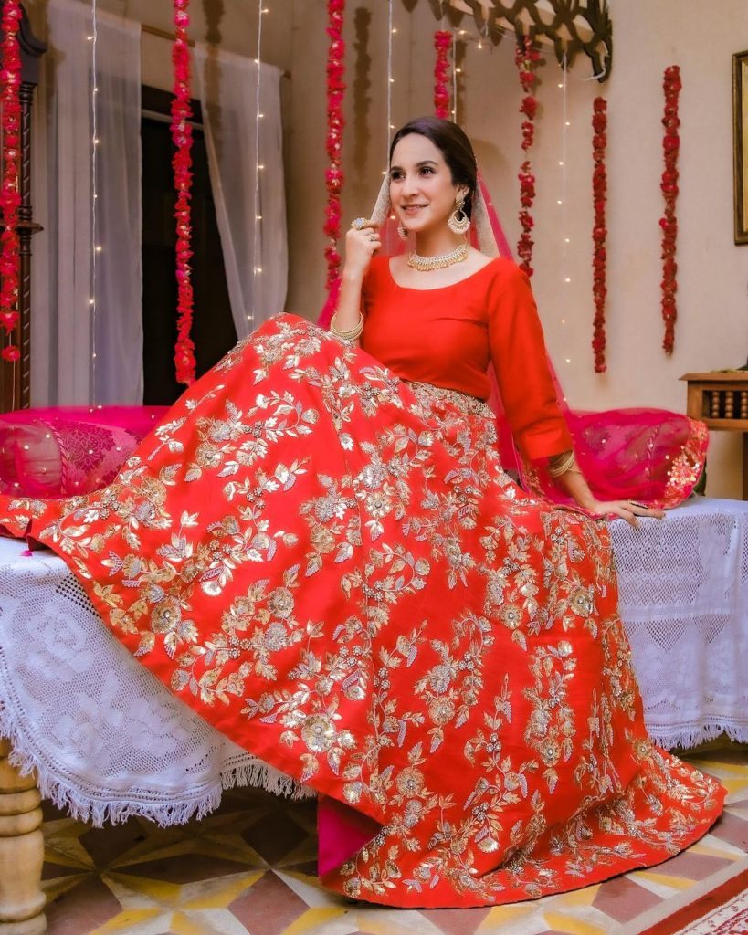 Pictures Of Anoushay Abbasi In Red Gorgeous Dress