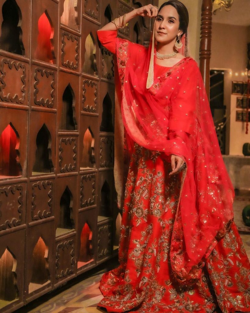 Pictures Of Anoushay Abbasi In Red Gorgeous Dress