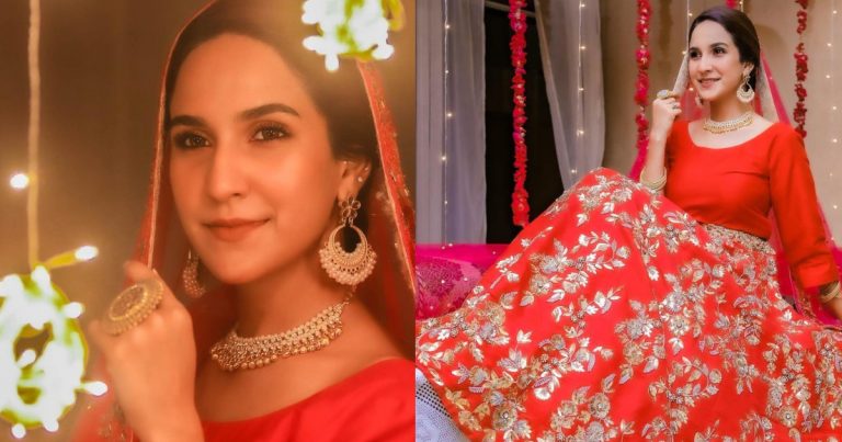 Pictures Of Anoushay Abbasi In Red Gorgeous Dress