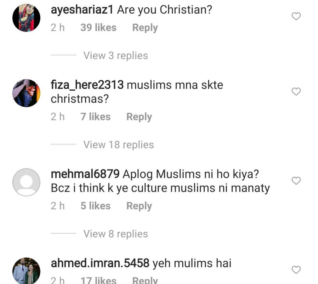 Public Bashed Zara Noor And Asad Siddiqui On Christmas Pictures