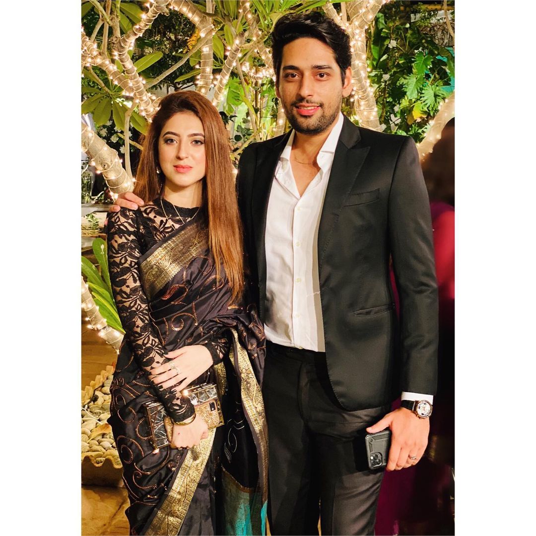 Salman Saeed and his Wife Aleena at a Wedding Event