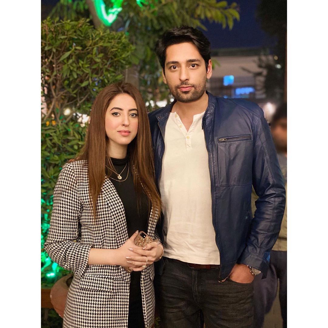 Salman Saeed and his Wife Aleena at a Wedding Event