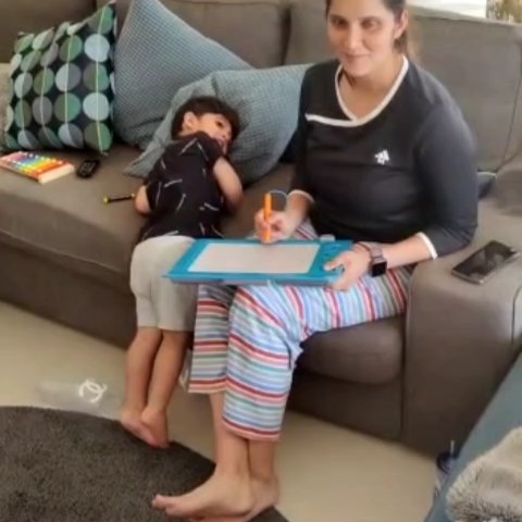 Sania Mirza Starts Teaching Lessons To Son At Young Age