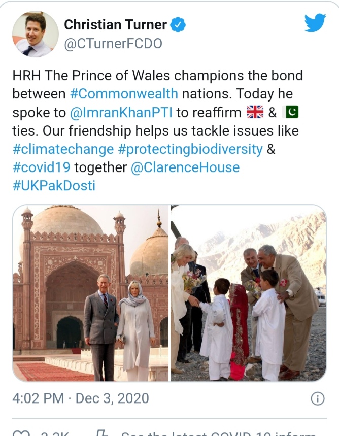 Imran Khan talked to Prince Charles on Phone
