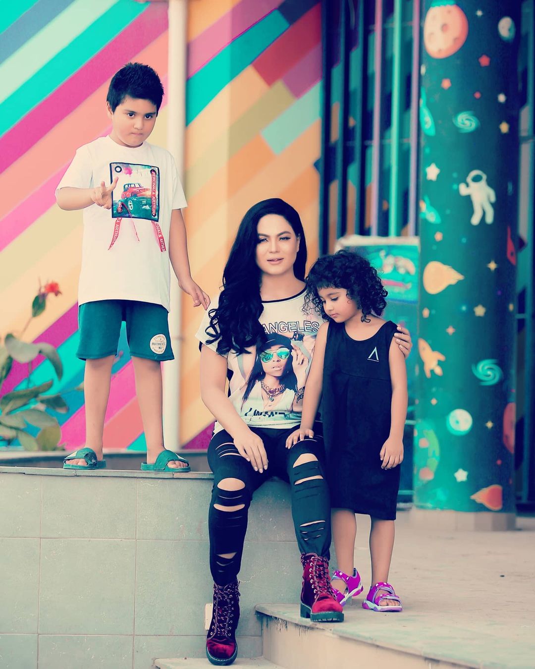 Veena Malik with Her Kids - Latest Beautiful Pictures