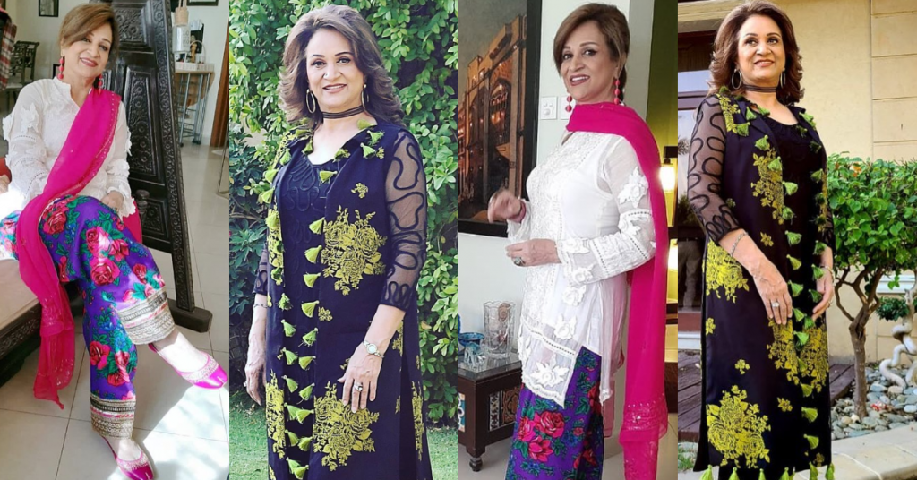 Bushra Ansari Flaunting Her Sister's Brand Outfits