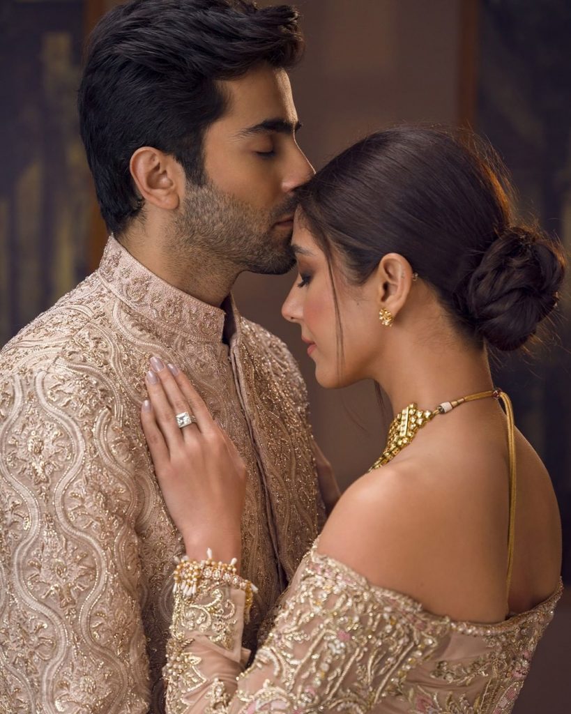 Faiza Saqlain Luxurious Bridal Couture Collection Featuring Maya Ali And Sheheryar Munawar