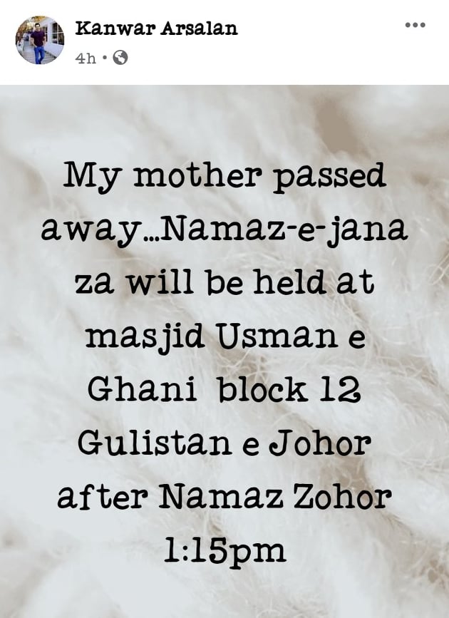 Kanwar Arsalan's Mother Passed Away