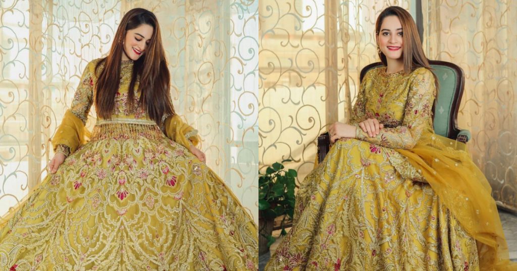 Aiman Khan is Looking Gorgeous in this Yellow Bridal Dress