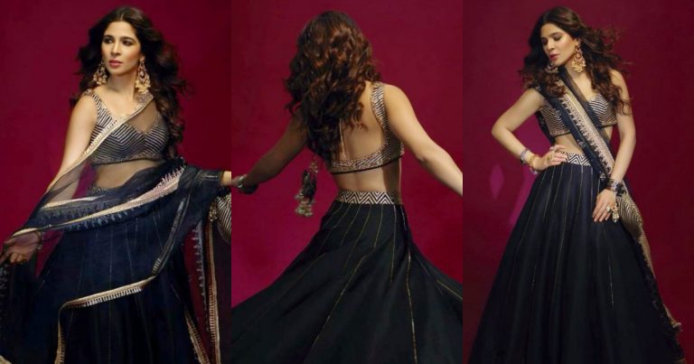 Ayesha Omar  Sizzles In Black Lehnga Choli