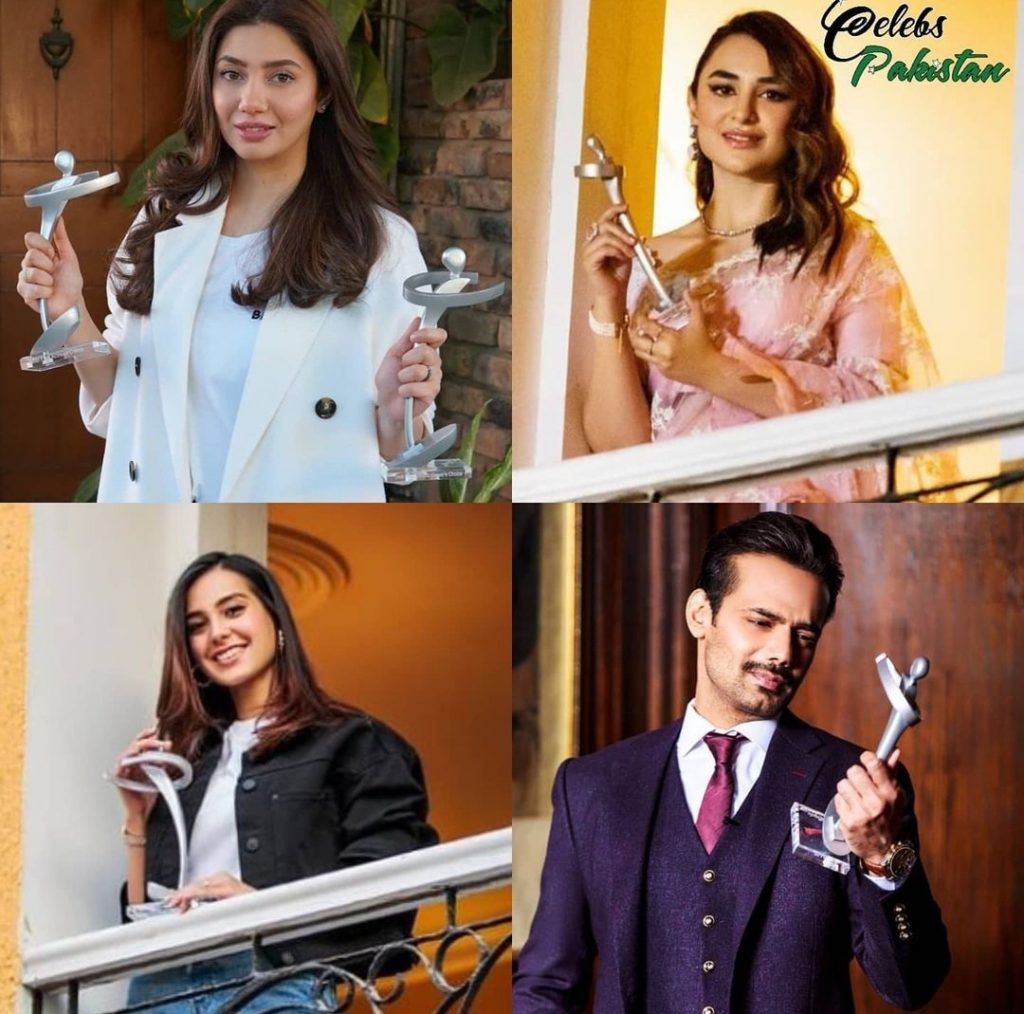 Celebrities Posing With Their LSA 2020 Trophies