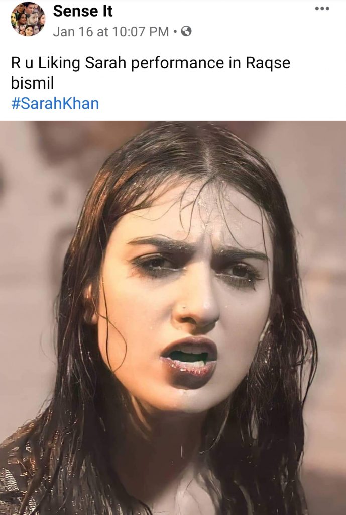 Netizens Criticise Sarah Khan's Performance In Raqs-e-bismil