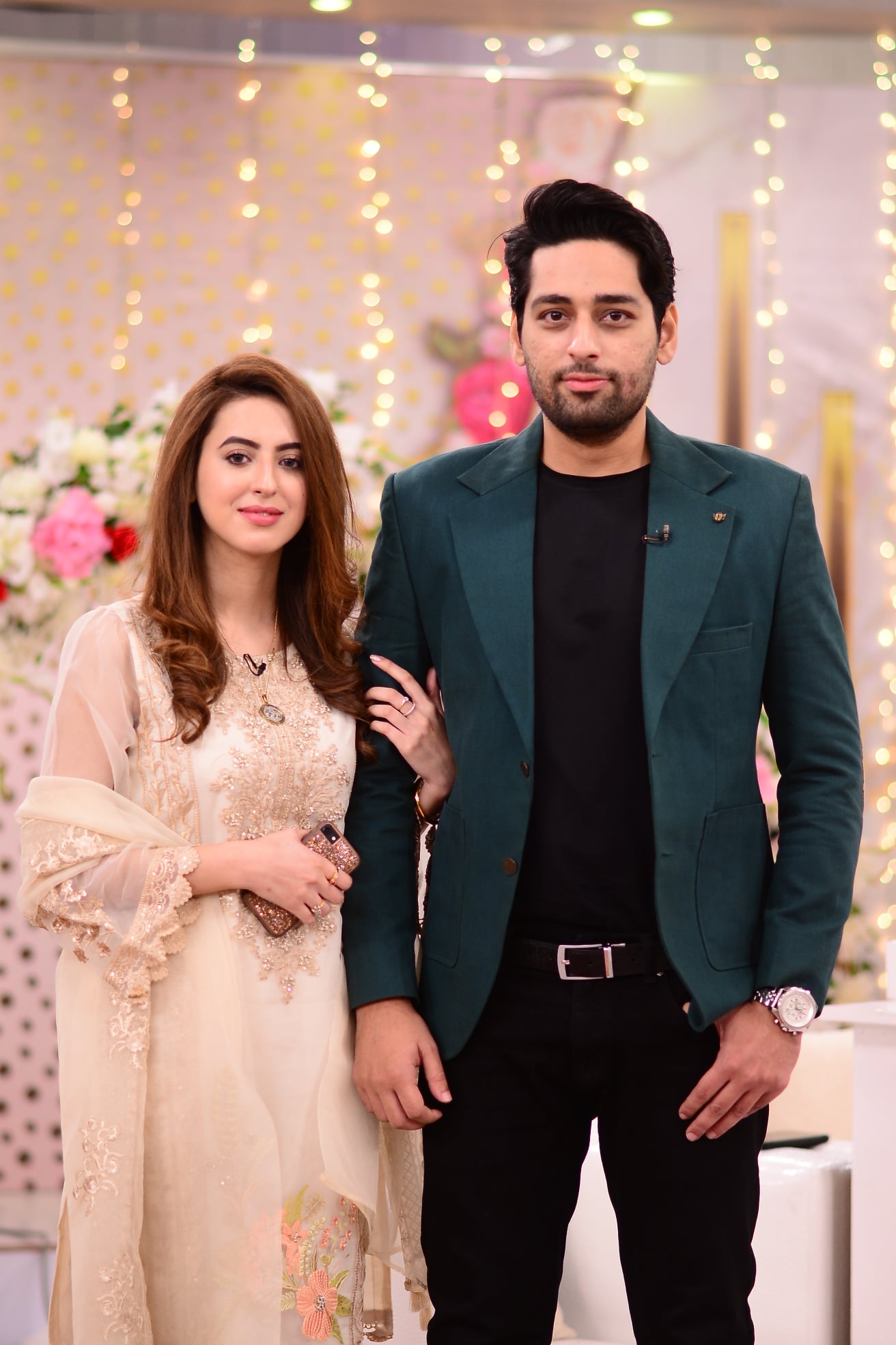 Beautiful Pictures of Salman Saeed with his Wife in Nida Yasir Morning Show