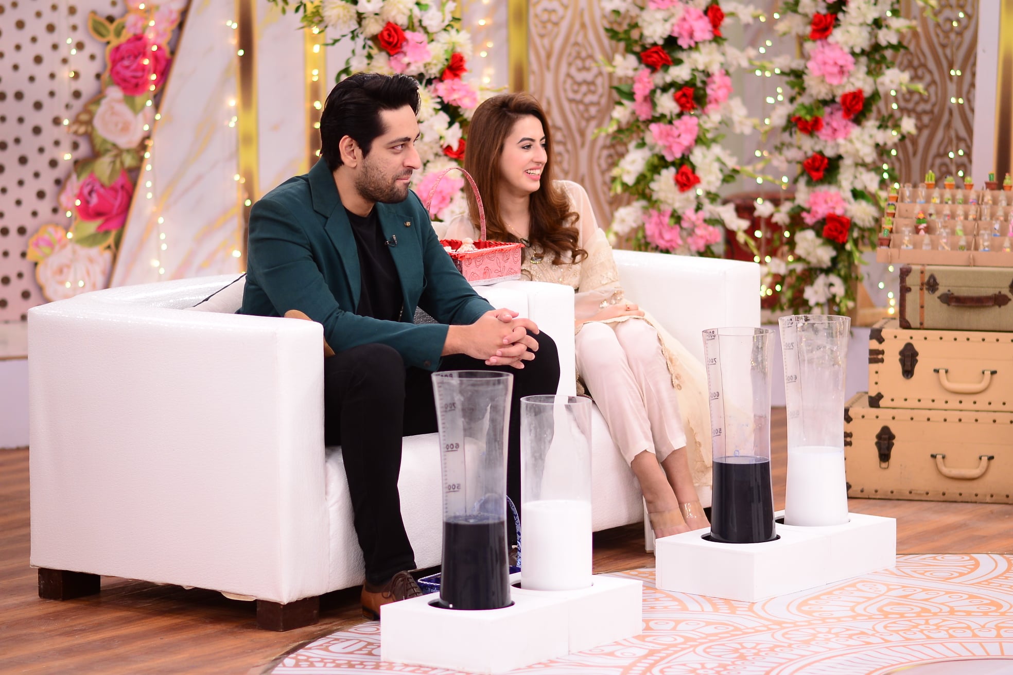 Beautiful Pictures of Salman Saeed with his Wife in Nida Yasir Morning Show