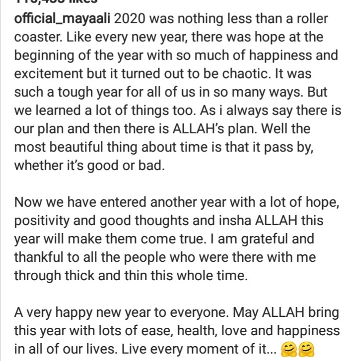 Pakistani Celebrities Sharing Positivity and Best Wishes For Year 2021