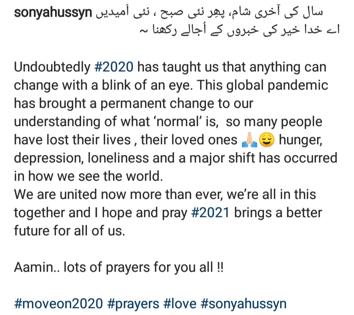 Pakistani Celebrities Sharing Positivity and Best Wishes For Year 2021