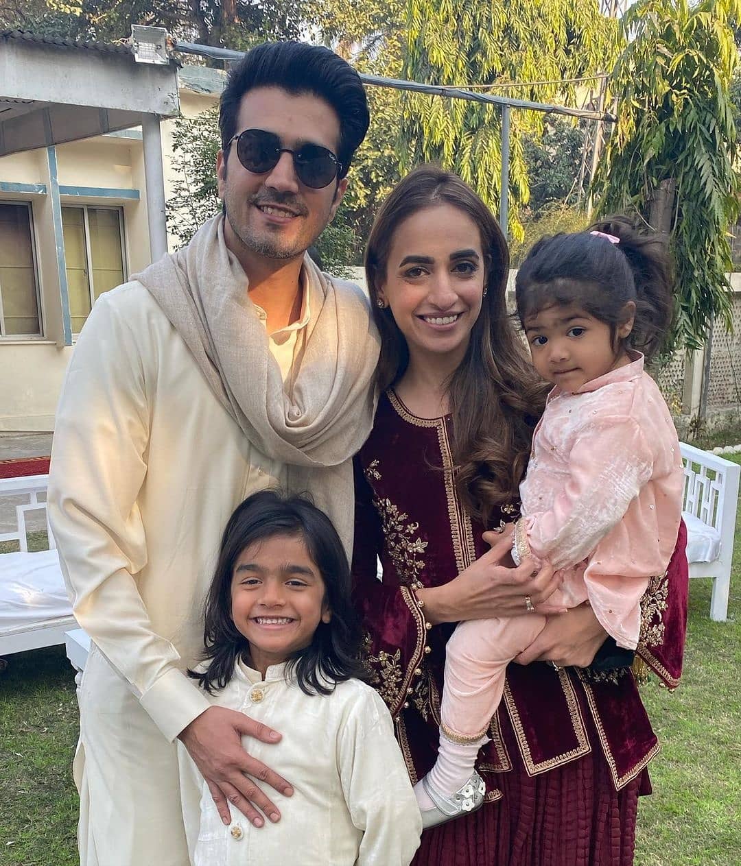 Actor Shahzad Sheikh with his Wife and Kids at a Recent Wedding