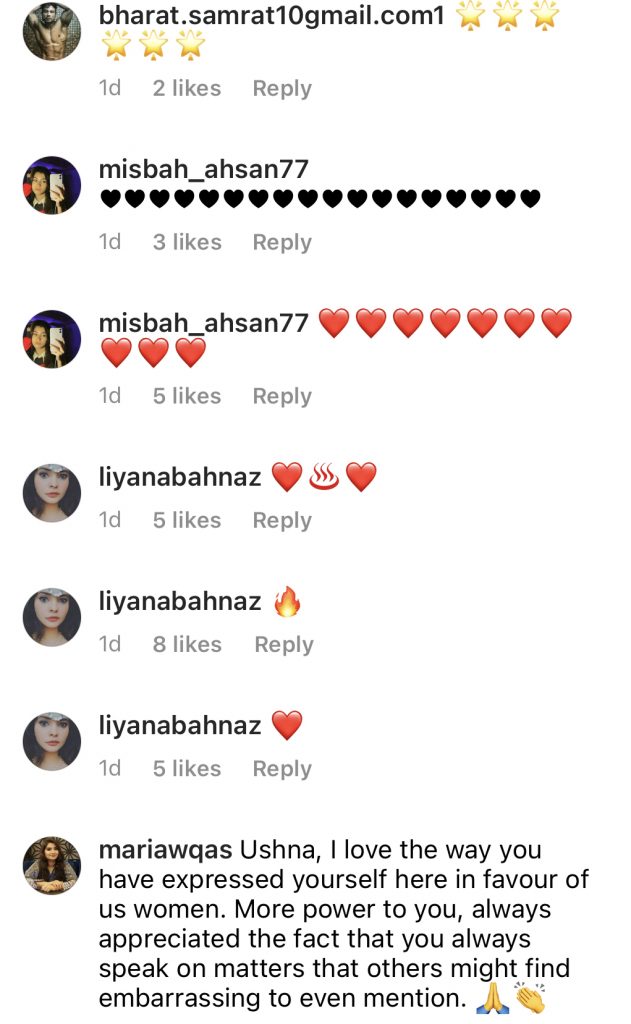 Public Reaction To Ushna Shah's Recent Picture's Caption