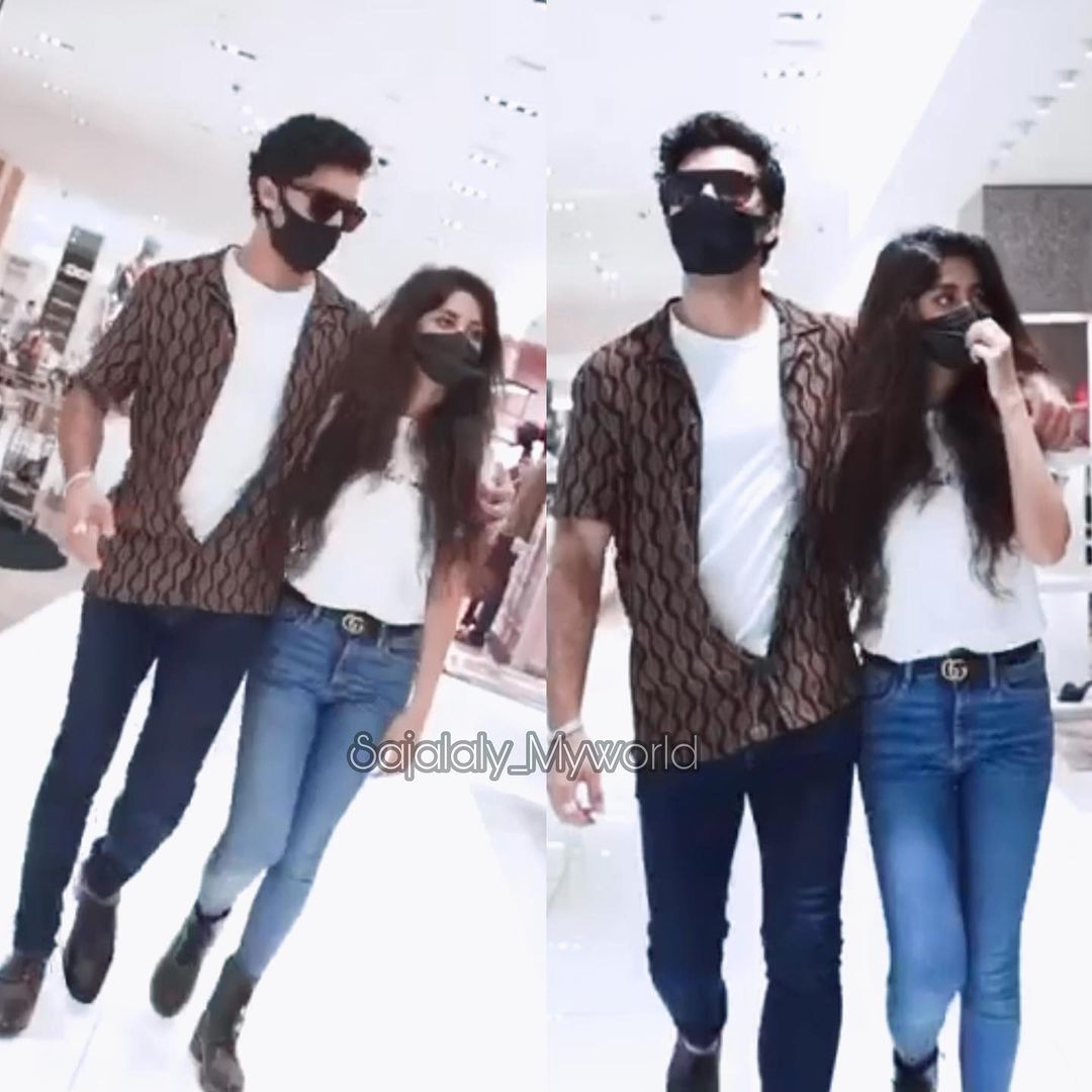 Sajal Aly and Ahad Raza Mir Spotted at the Mall of Emirate Dubai