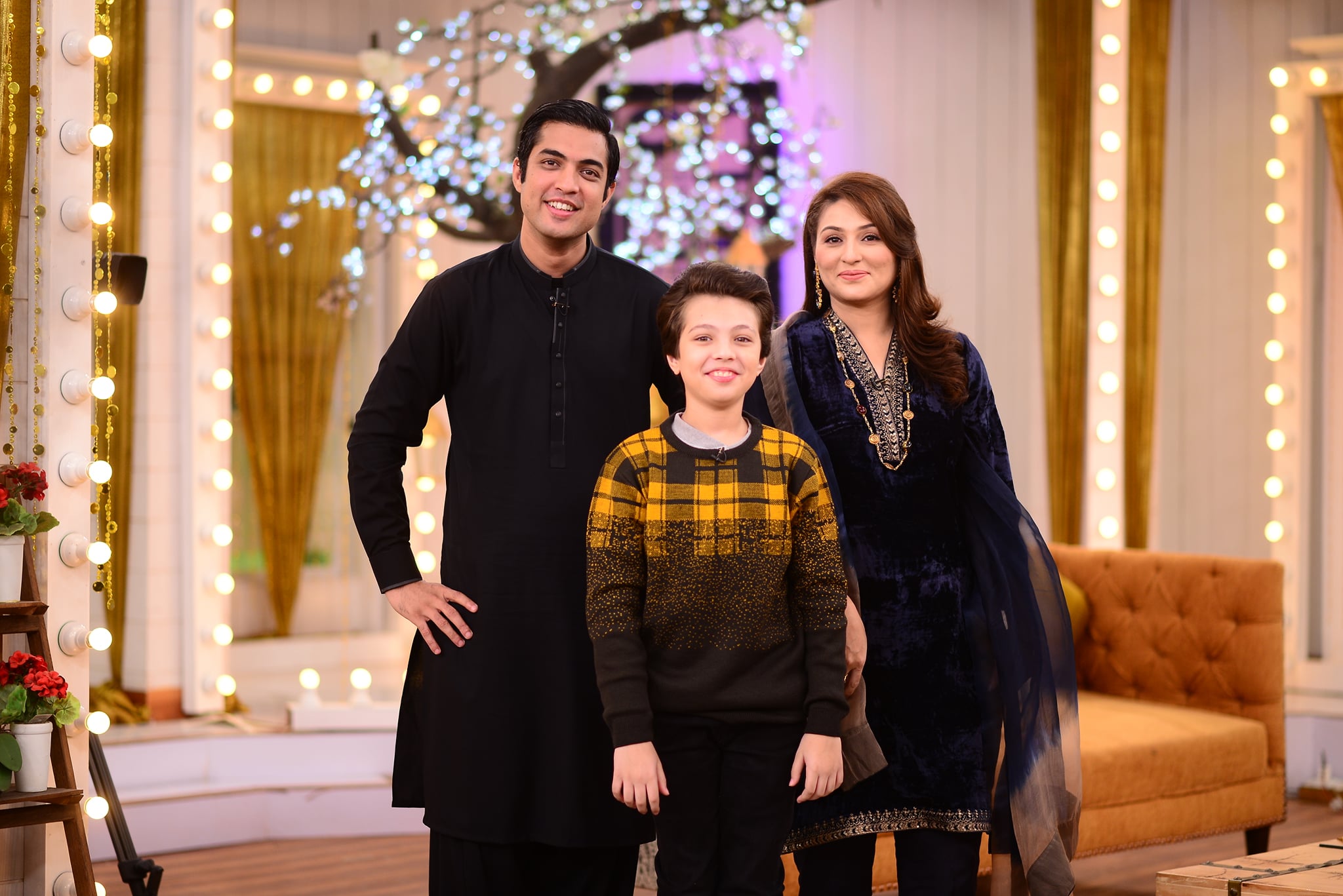 Iqrar ul Hassan with his Family in Nida Yasir Morning Show