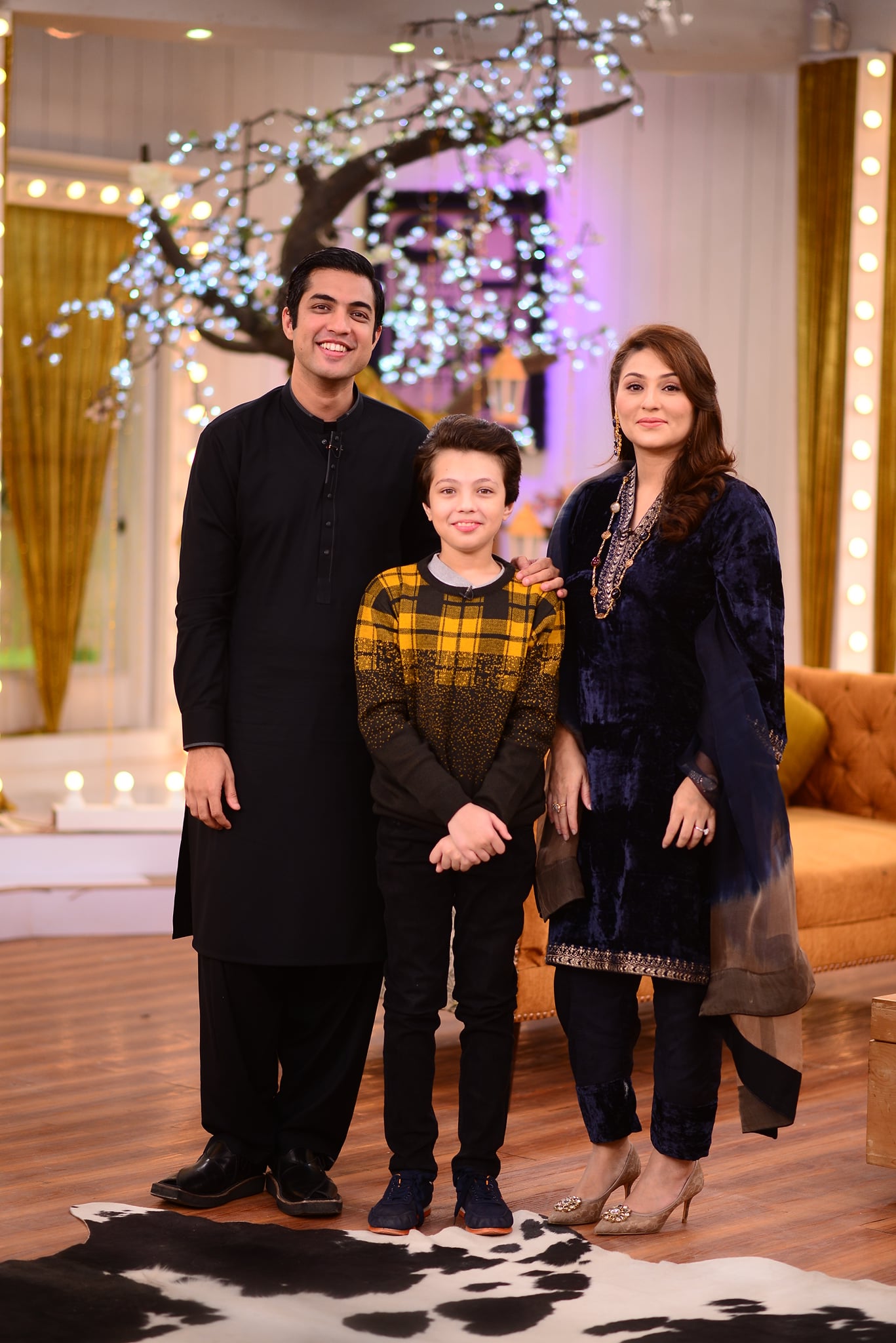 Iqrar ul Hassan with his Family in Nida Yasir Morning Show