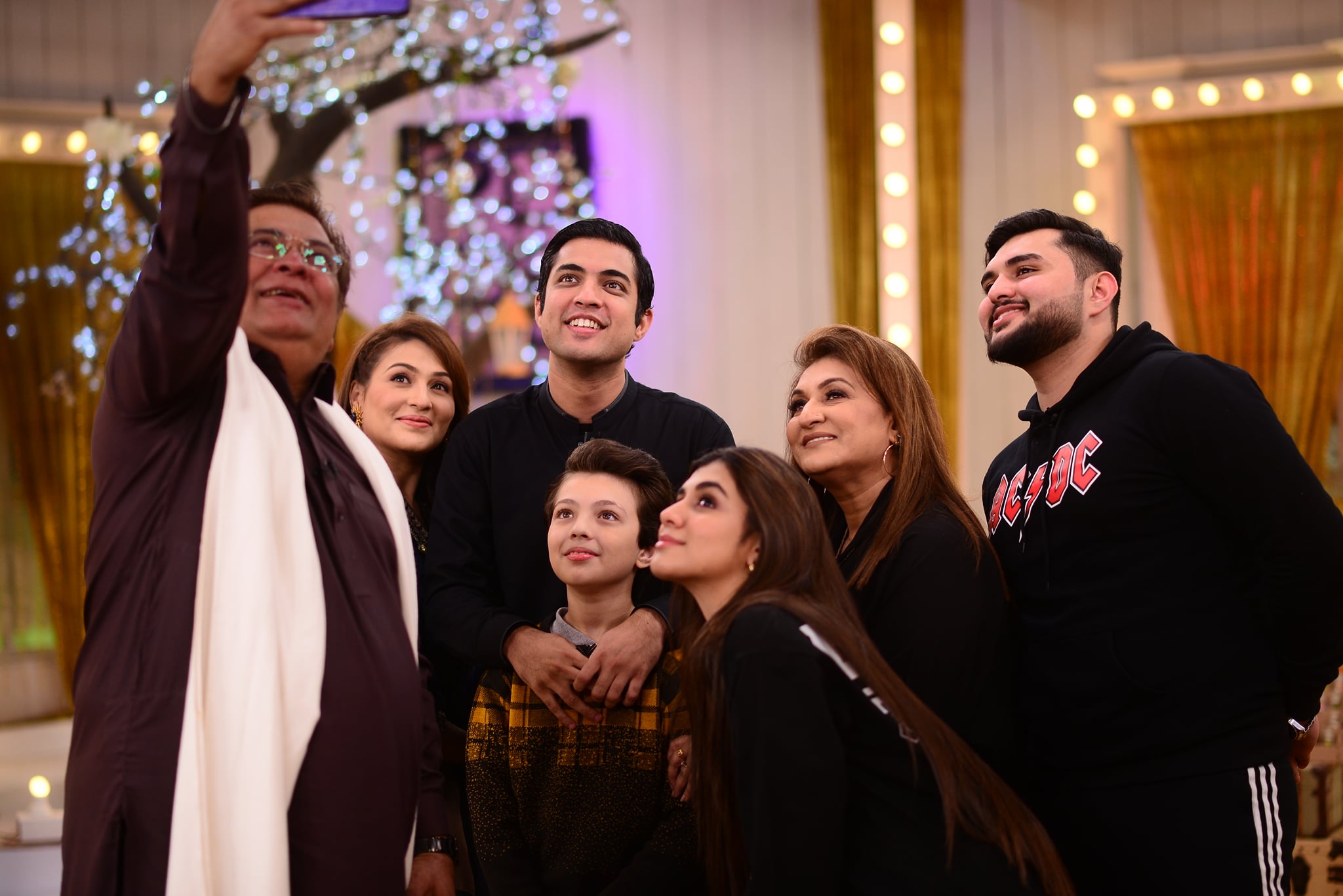 Iqrar ul Hassan with his Family in Nida Yasir Morning Show