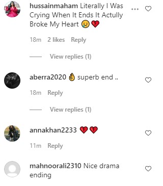 Mohabbat Tujhay Alvida Last Episode - Public Reaction