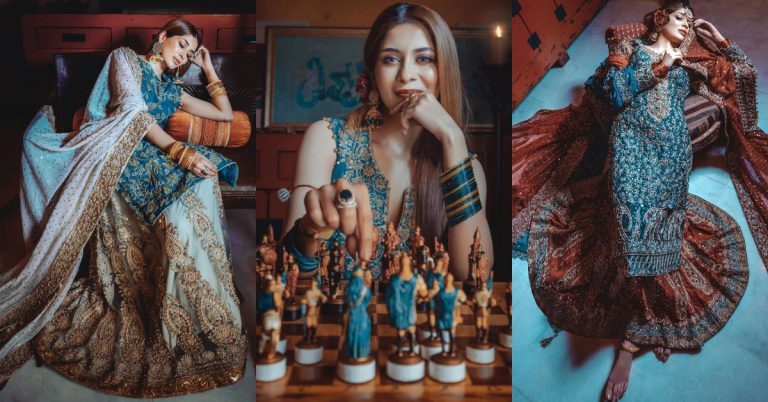 Azekah Daniel Poses In  Nauman Arfeen’s Bridal Ensemble