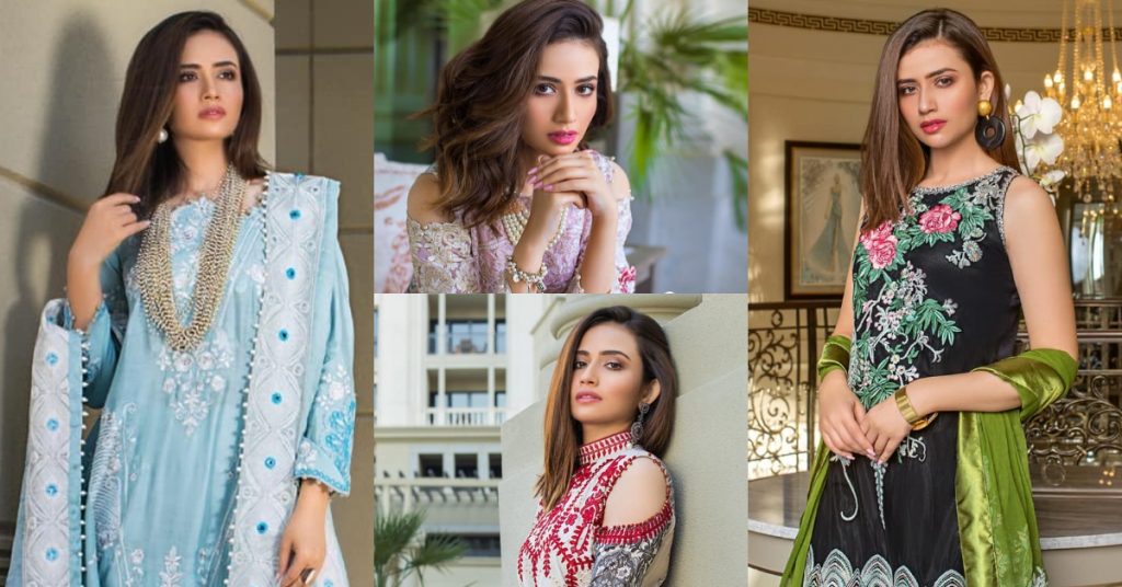 Latest Collection Of Alzohaib Textile Featuring The Gorgeous Sana Javed