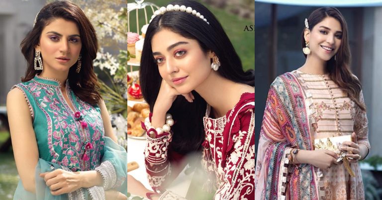 Asim Jofa’s Latest Luxury Collection Featuring The Famous Actresses Of Pakistan