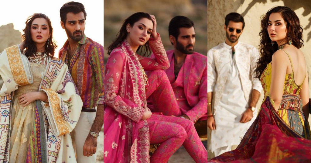 Latest Collection Of Rang Rasiya Official Featuring Hania Amir And Hasnain Lehri